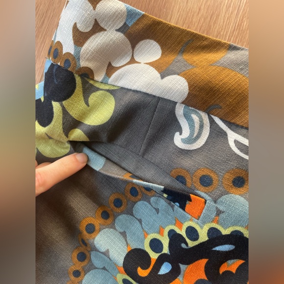 J. Crew multicolor paisley patterned capri pants, size 12 - Picture 6 of 11